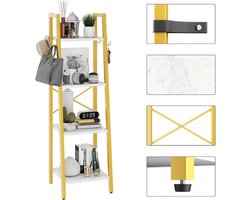 4 Tier Ladder Boekenplank 125 cm Hoogte Industrieel Wit HBC024W