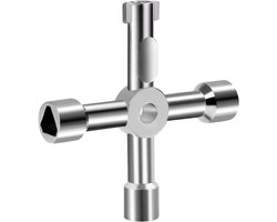 4-weg multifunctionele sleutel voor watergas meter box kasten en liften (zilver)