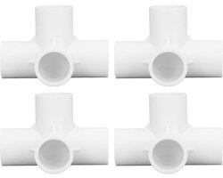 4-weg PVC fittingen set 25 mm - 10 stuks voor waterleiding DIY project - Meubels Kas Tent - Elleboogpijpconnector