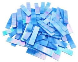 4 x 1 cm rechthoekige iriserende glasglasstrook, 7 oz glasmozaïektegels voor doe-het-zelf ambachten, borden, fotolijsten, bloempotten, handgemaakte sieraden en meer mozaïek decoratief (iriserend