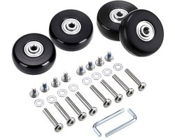 4 x 40 x 18 mm reservekofferwielen, rubberen wielen, koffertrolley reservewielen, geschikt voor Samsonite hardcase koffers, met kogellagers, reparatieset