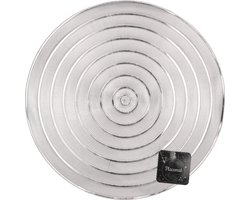 4 X Placemat Big Circle Silver Rond - Feest / Kersttafel - Chique - Placemat Rond - Zilver- 39.5cm