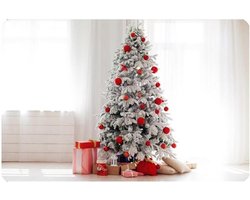 4 X  PLACEMAT KERSTBOOM - Kerstboom met rode ballen -  28,5x43,5CM - Hittebestendig