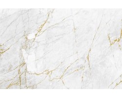 4 X PLACEMAT WHITE MARBLE - Wit/Goud Marmer - anti-slip - Kerst - Feest - Chiq - Alledaags - 30x45cm