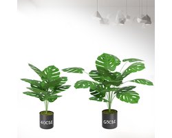 40 cm Kunstplant Met Potten, Kleine Kunstmonstera Potplant Voor Buiten, Woonkamer, Balkon, Slaapkamer, Kamerdecoratie