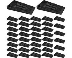 40-delige set – Meubelwiggen – Zwart – Kunststof meubelwiggen – Voor het nivelleren van meubels – Stabiliserende kunststof wiggen – Geschikt voor meubels, tafels, stoelen en kasten