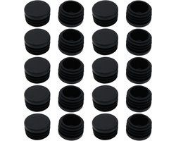 40 Ronde Buisdoppen Zwart 22 mm - Eindkappen voor Stalen Buisstoelen, Tafels en Meubels