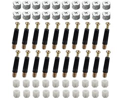 40 sets (120 stuks) meubelverbinders kastverbinders set M15 passchroef excentrische nokken en bouten paspluggen M6 x 40 mm voorzetmoeren voor kast/commode