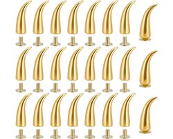 40 Sets Claw Studs en Spikes - Gouden Cone Rivets - Screwback Studs voor Kleding Purse Handbag Schoenen Leer Craft Decoratie - 20x9x6.5mm