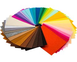 40 Stukken Viltdoek - Textiel Pluche Doek - 40 Kleuren Handgemaakt Non-Woven Materiaal - DIY Craft Kleurrijke Viltdoek - Geschikt voor Kunst, Ambachten en Handwerk - 10 x 10 cm