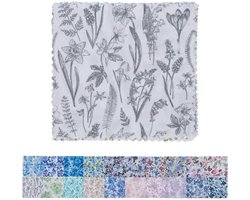 40 stuks artistieke flora porseleinen prints 12,7 cm x 12,7 cm bedel packs doe-het-zelf katoenen stof voor naaien knutselen patchwork