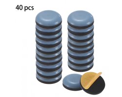 40 stuks - Meubelmatten - Teflon meubelglijders - Teflon meubelmatten - Voetkussentjes voor tafel en stoel - vloerbeschermers - eenvoudig te verplaatsen - voor stoelen, tafels, banken en bedden - ronde - 20*20*5,5 mm