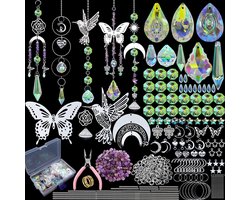 400-delige zonnevanger kristal knutselset - DIY Zonvanger Raamdecoratie - Kristallen Windgong - Raamdecoratie Hangend voor Huis, Kantoor, Tuin - raamkristal - Huisdecoratie - Dreamcatcher - Geschenk - Suncatcher - Edelstenen