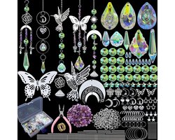 400-delige zonnevanger kristal knutselset - DIY Zonvanger Raamdecoratie - Kristallen Windgong - Raamdecoratie Hangend voor Huis, Kantoor, Tuin - raamkristal - Huisdecoratie - Dreamcatcher - Geschenk - Suncatcher - Edelstenen