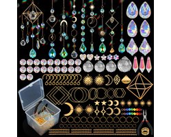 400 stuks DIY Sun Catchers-knutselset - Benodigdheden voor kristallen suncatchers - Hangend prisma voor glas-in-loodramen - Kerstdecoratie voor binnen en buiten, tuin
