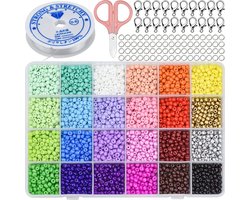4000 Glazen Zaadkralen Set - 4 mm Pastelkralen voor Sieraden en Ambachten