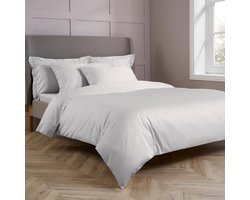 400TC Superking Dekbedovertrek 100% Katoen - Luxe Zilveren Bedhoezen 260 x 220 cm