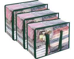 40L doorzichtige opbergzakken voor kleding met versterkt handvat, vinyl organizer voor dekbedovertrek, transparante draagtas met stevige ritssluiting