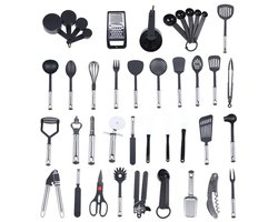 40PCS Keukengerei Set - Keukenhulp - Roestvrij Staal - Nylon & PP - Hoge Temperatuurbestendig - Duurzaam - Modern Design - Compleet Set - 40-delig - Voor Koken & Bakken