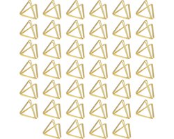 40pcs Tafelkaarthouders Driehoek Plaats Kaarthouders Fotohouder Metaal Goud Fotostat Memo Holder Stoel Kaarthouder voor bruiloft Verjaardag Restaurants Decoratie