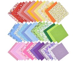 42 Stuks Katoenen Lapjes - Katoenen Stoffen - Diy Katoenen Stof - Vierkante Lapjes Stoffen - Voorgesneden - Veelkleurig - Bedrukt met Bloemmotieven - 25x25 cm - Naaien Diy - Voor Doe-Het-Zelf Naaiwerk, Scrapbooking, Quilten en Patchwork