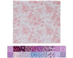 42 stuks Violet Bloom Bloemen Gedrukt Porselein Prints 5" X 5" Charm Packs DIY Katoen Stof voor Naaien Crafting Patchwork