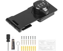 4,5 Inch Wachtwoordslot voor Kasten en Deuren - Mechanisch Combinatieslot met 3 Cijfers - Ideaal voor Schuren, Tuin en Badkamer