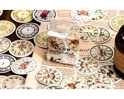 45 Stickers Klok - Klokken Met Wijzers En Zonder Wijzers - F070 - Stickerdoosje - Voor Scrapbook Of Bullet Journal - Agenda Stickers - Decoratie Stickers