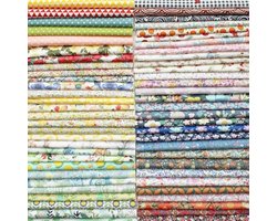 45 Stuks Voorgesneden Katoenen Stoffen voor Quilten en Patchwork - Bloemen Design Handwerk DIY