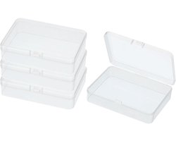 4,5 x 3,3 x 1,4 inch nagel charme organizer, 4 stuks ambachtelijke organisatoren en opbergdoos roosters doorzichtige plastic organizer doos kraal organisator kunst ambachten sieraden vissen