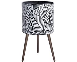 46 cm Plantenpot met Standaard voor Kamerplanten - XXL Wit/Grijs