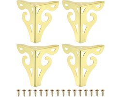 4.7 Inch Hollow Furniture Legs - Set of 4 - Moderne Metalen Driehoekige Sofa Poten - Vervangende Poten voor Meubels - Dressoir, Tafel, Stoel, Ottoman, Boekenkast, Kast, Goud
