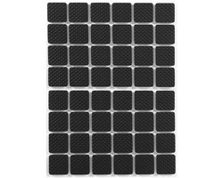 48-Piece Vierkante Zwarte Antislip Zelfklevende Rubber Voetjes - Beschermers Voor Meubels - Voor Kasten Kleine Apparaten Elektronica Fotolijsten Meubel Lades