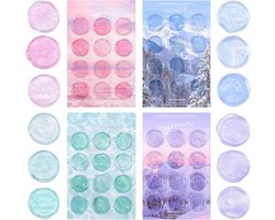 48 Stuks Transparante Wax Seal Stickers voor Stempel Zegellak Afdichting - Vintage Bruiloft Uitnodiging Sticker met Envelop Wax Label