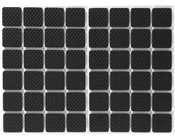 48 Stuks Vierkante Zwarte Antislip Rubber Voetjes voor Meubels, Apparaten en Fotolijsten