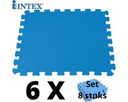 48 tegels - Intex Zwembad Ondergrond EVA Schuim Tegels - 6 x 8 stuks - Serie Krystel Clear - Zwembad looppad - Zwembadtegels - Vloertegels - Ondertegels - 50 x 50 x 1 CM
