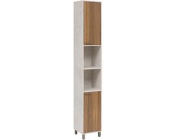 4bathroomz Badkamer kolomkast Lugano marmerlook – 194 cm hoog - Marmer/Houtlook