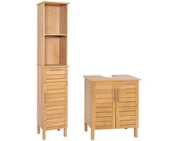 4bathroomz Bozen Badmeubelset Kolomkast + Wastafelonderkast