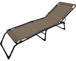 4gardenz® Comfortabel Ventilerend Opvouw Ligbed 190x57x28 cm - Taupe