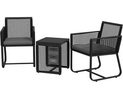 4goodz 3-delige Bistroset modern design -Zwart/Grijs