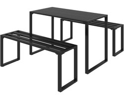 4goodz 3-delige Tuintafel-set met 2 Banken voor 4 Pers
