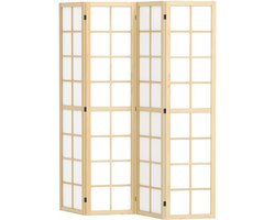 4goodz 4-delige Kamerscherm opvouwbaar - Roomdivider met houten frame