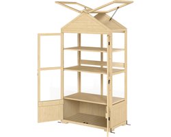 4goodz 4-Laags Kweekkas Tuinkas met Deuren en Ramen - Bruin