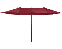 4goodz Duo-parasol 460x270 cm - brede parasol - Wijnrood