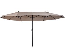 4goodz Duo-parasol 460x270 cm - brede XL Parasol - Bruin