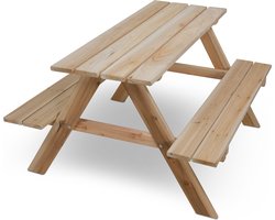 4Goodz Houten Kinder Picknicktafel - 89 x 80 x 50cm