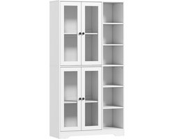 4goodz Keukenkast met glazen deuren en planken met open vakken 172 cm hoog