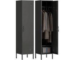 4goodz Locker Archiefkast Metaal met afsluitbare deur 40x40x179 cm - Zwart