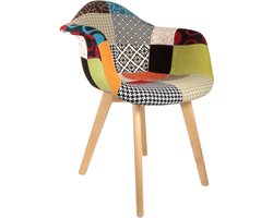 4goodz Lund Patchwork Eetkamerstoelen set van 2 stuks Armleuning - Multicolor