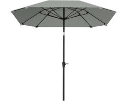 4goodz Parasol 233cm Vierkant Kantelbaar - Aluminium buis, Glasvezel beleinen - Grijs